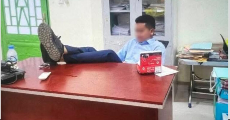 មន្ទីរសាធារណការខេត្តកណ្តាល កំពុងចាត់វិធានការស្រាវជ្រាវលើ ករណីអនុប្រធានការិយាល័យនៃមន្ទីរសាធារណការខេត្តកណ្តាល ដែលអង្គុយលើកជើងដាក់លើតុក្នុងម៉ោងការងារ