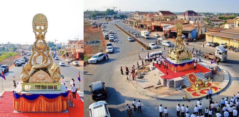 រូបសំណាកនាគព័ន្ធ សង់អំពីស្ពាន់សុទ្ធ ទំងន់៨តោន កម្ពស់១០ម៉ែត្រ ត្រូវបានធ្វើពិធីបញ្ចុះបឋមសិលា នៅទឹកដីខេត្ដកំពង់ចាម